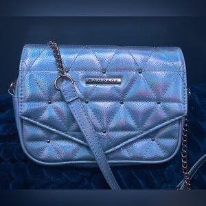 🦋Silver/Holographic Rampage cross body handbag🦋